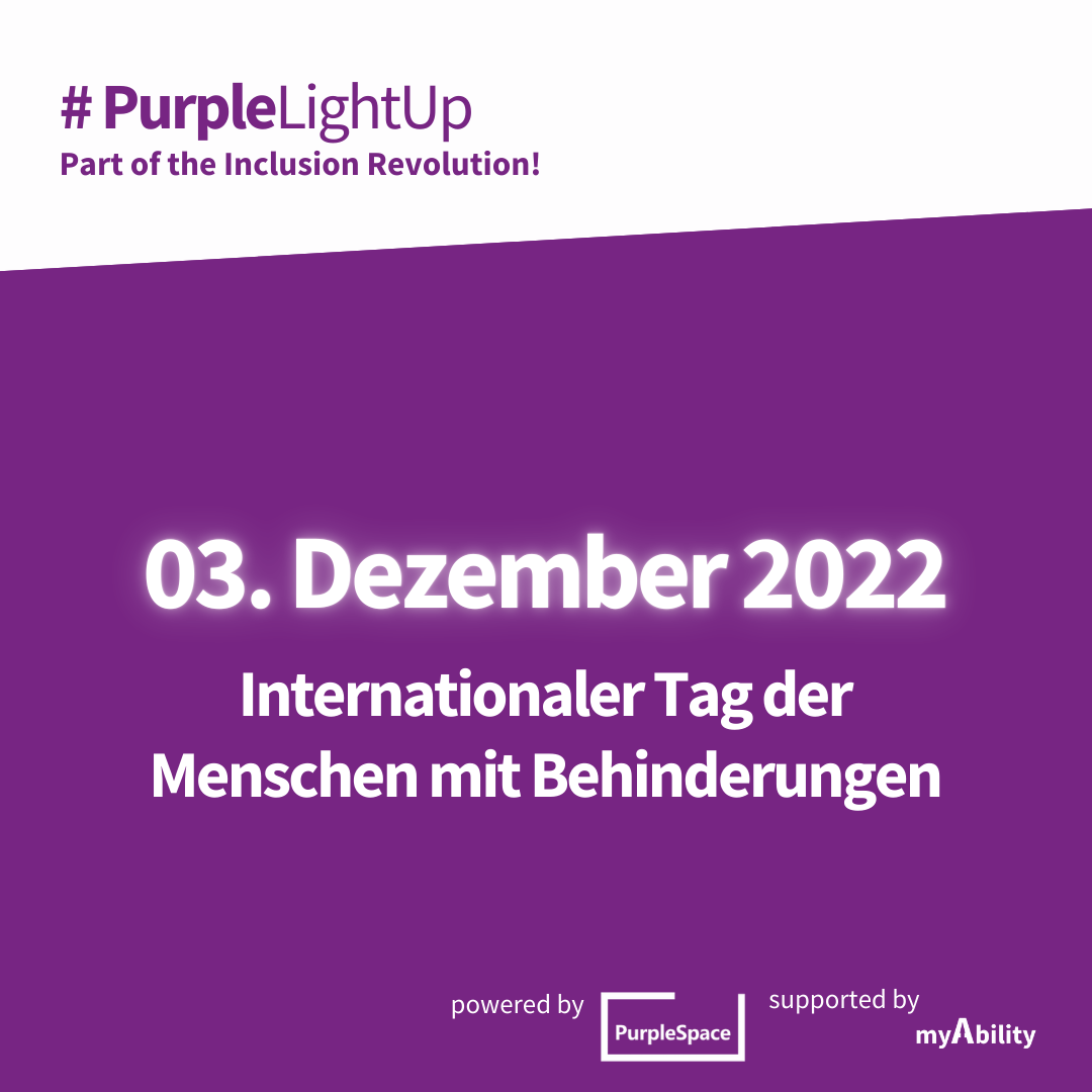 Purple Light Up 2022 – Internationaler Tag der Menschen mit Behinderungen